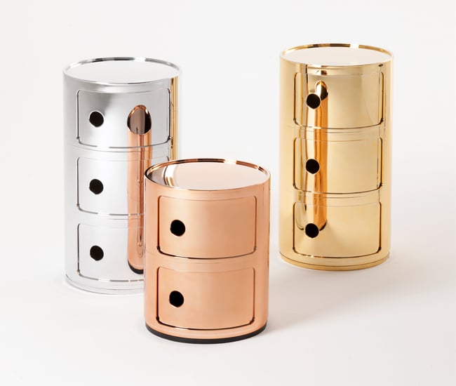 Metallic Designs items - Kartell’s Componibili storage units