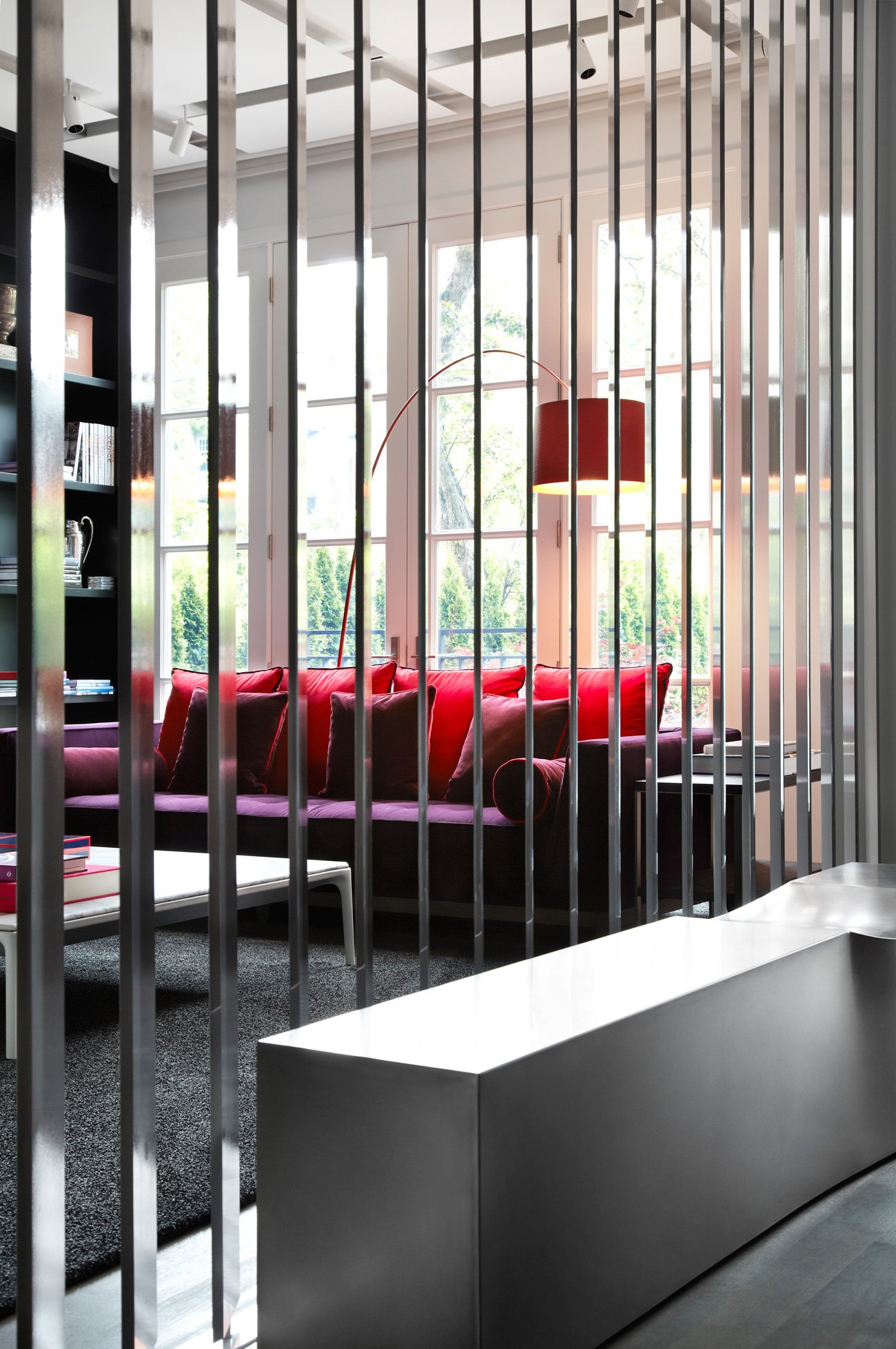 Steel slats dividers by Mariani Metal used by Architectural designers Reigo & Bauer for the Open Concept Renovation