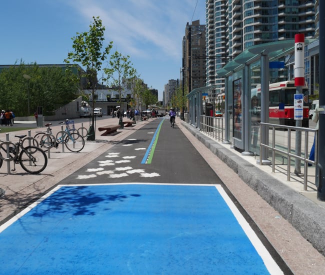 Separated bike paths Toronto waterfront