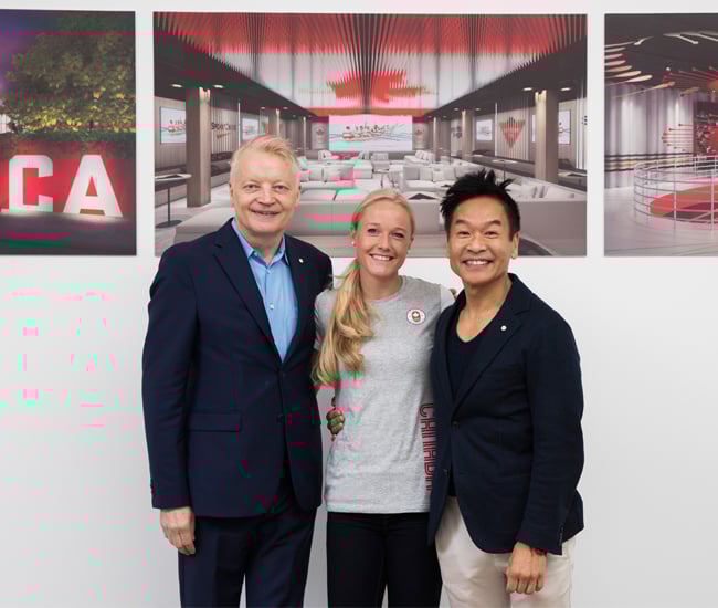 Glenn Pushelberg and George Yabu with Sarah Wells