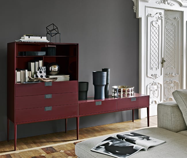  Parlour design - Alcor by Maxalto die-cast aluminum and MDF wood storage unit