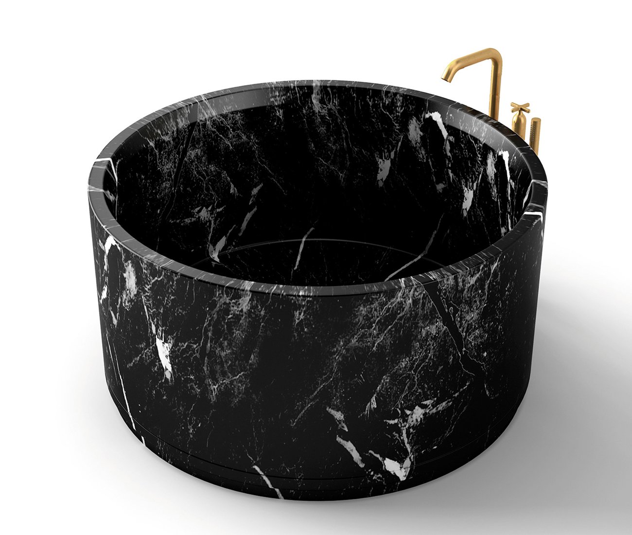 black and gold bathroom