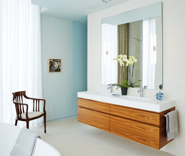 Bathroom Design Ideas - Suspended vanity Lavatory with a mirror