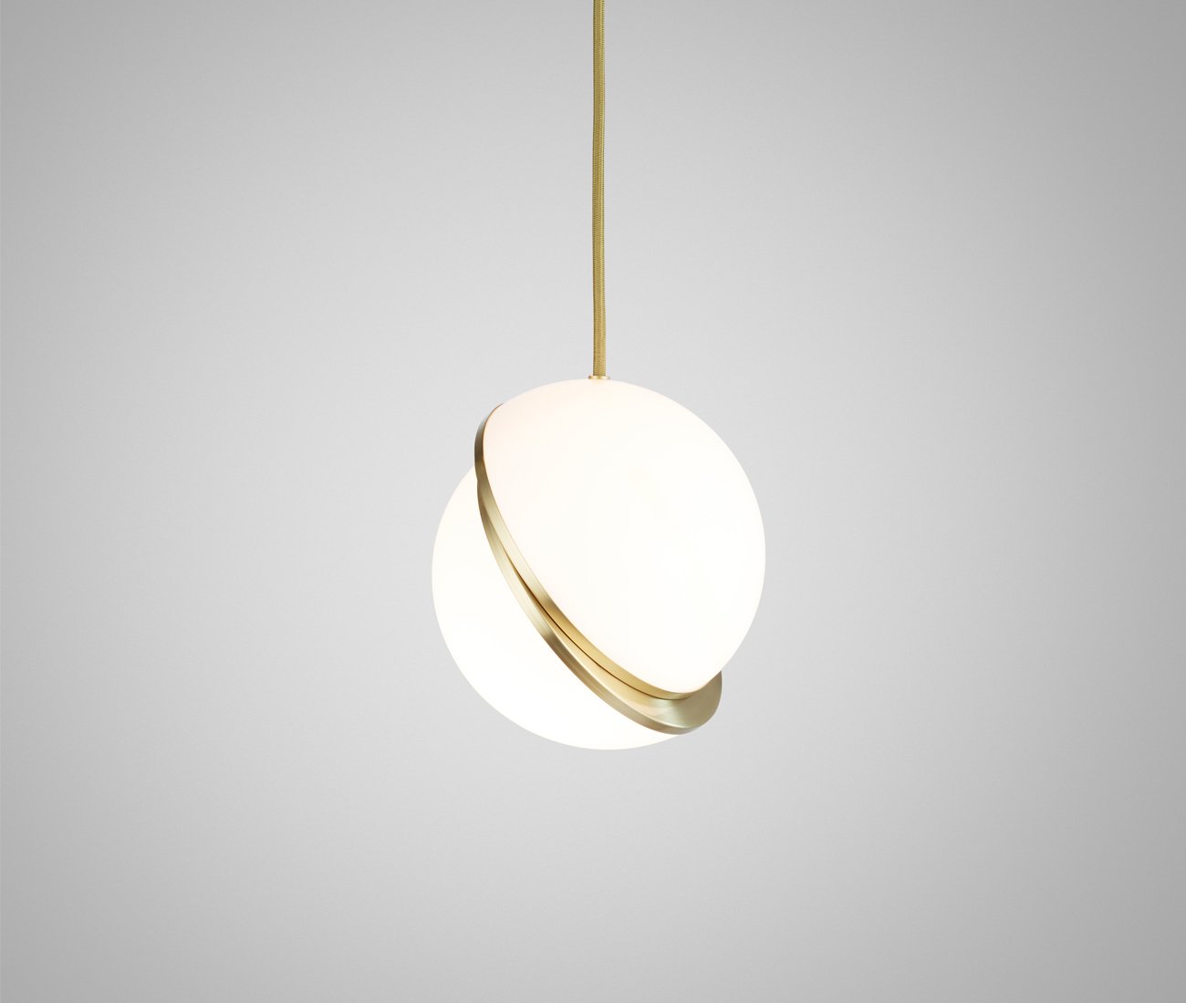 designer spherical pendants - 3 Golden Globes by British designer Lee Broom