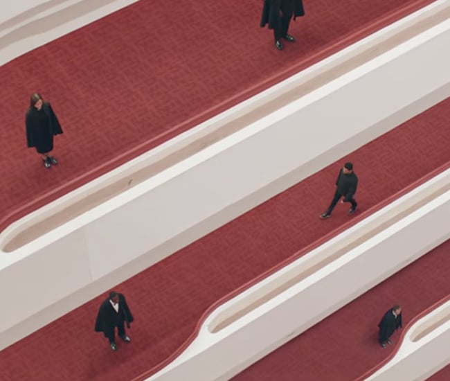 Reference Library by architect Raymond Moriyama | Screenshot from Toronto singer The Weeknd video Secrets