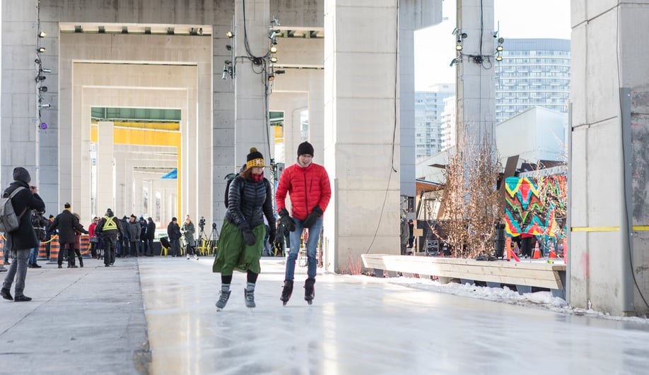 People skating along the The Bentway Skate Trail - Photo: Denise Militzer