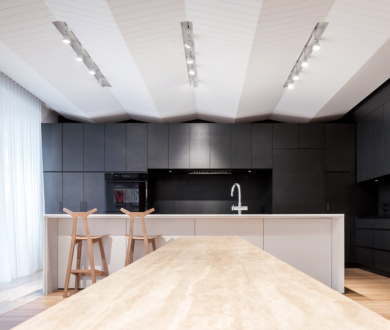 Kohn Shnier Architects coffered Ceiling Modern Kitchen Reno 