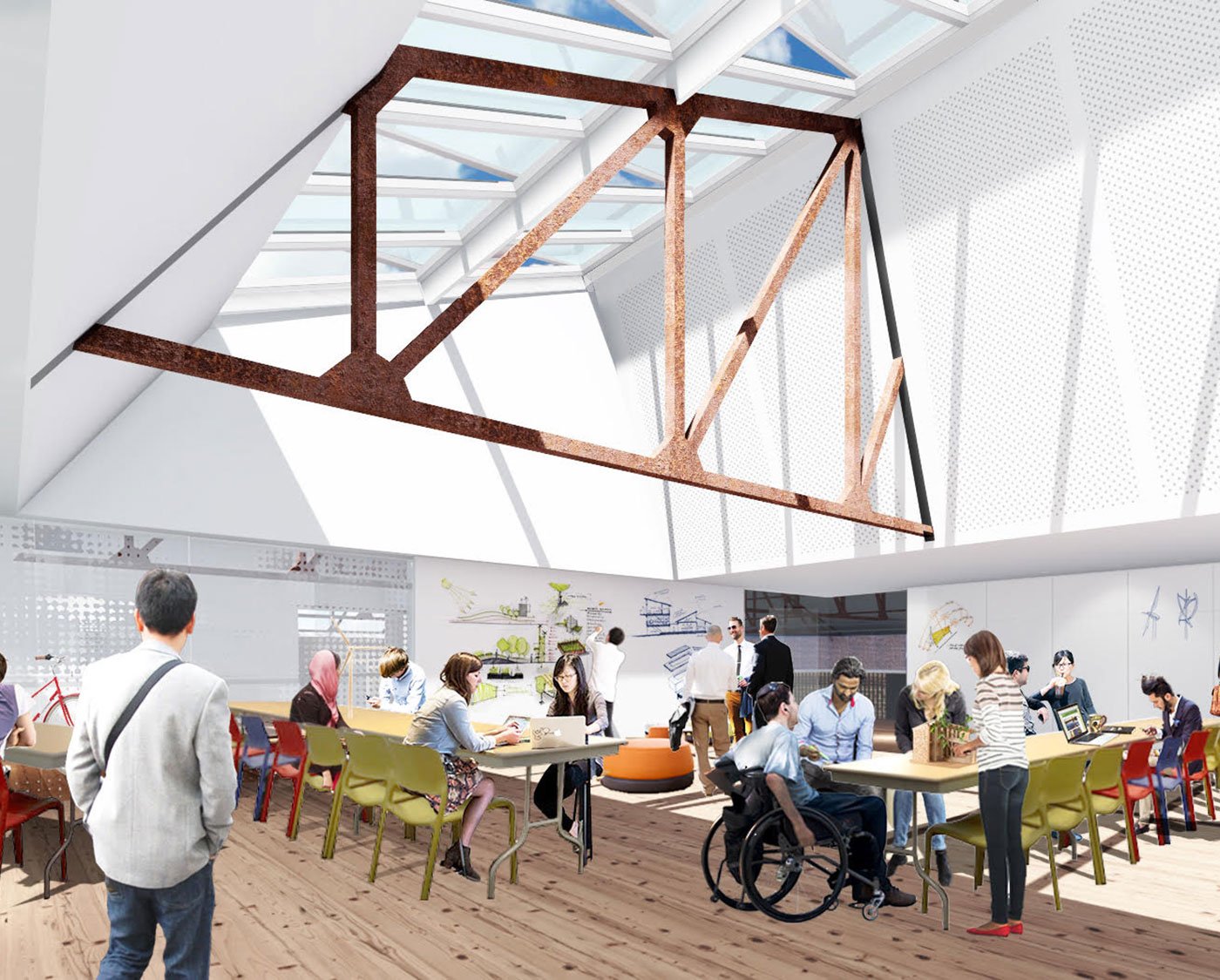 Kiln Evergreen Brickworks, rendering multi-purpose building
