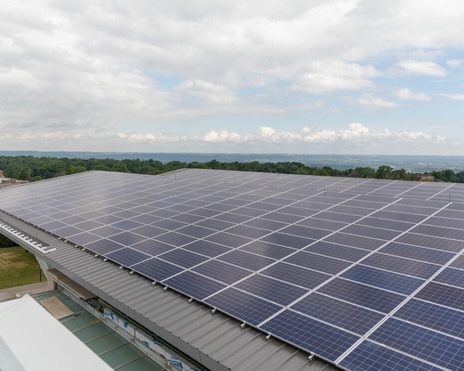 Solar panels roof at Joyce Centre in Hamilton