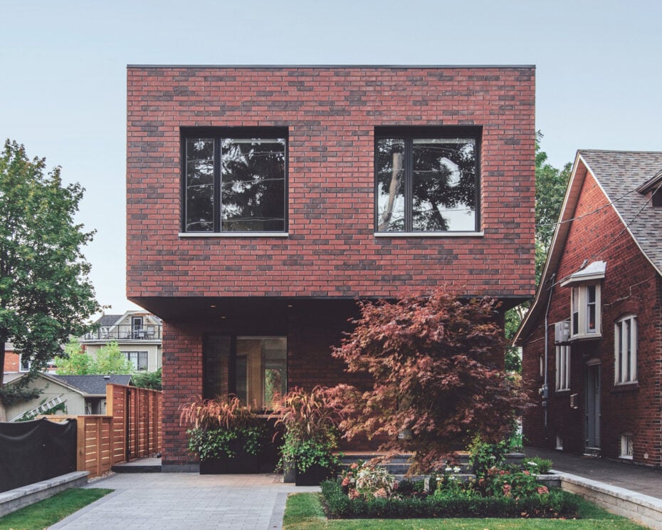 Gabriel Fain Architects Brick Cantilever Home Toronto