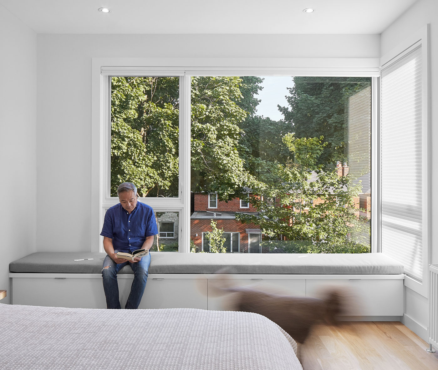 The master bedroom in House of Louis, a North Toronto renovation