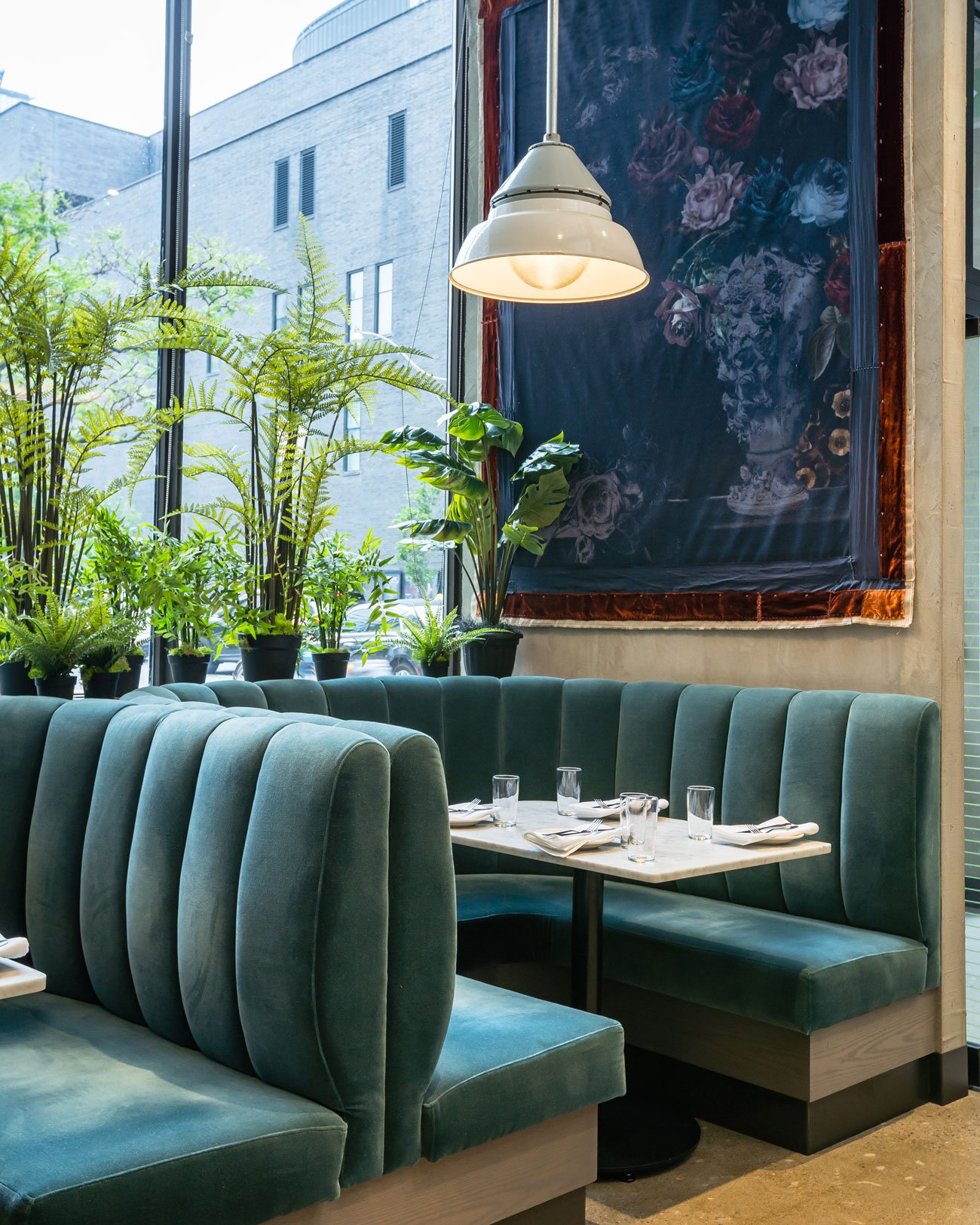 Seating at Mexican restaurant in Toronto owned by restaurateurs Jamie Cook, Max Rimaldi, and Grant van Gameren