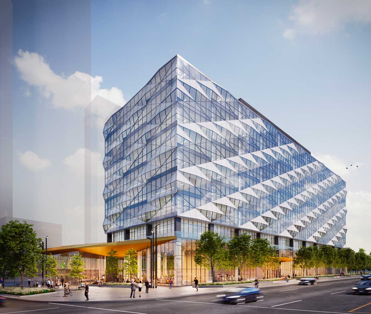 Rendering of the two-storey Celestica building