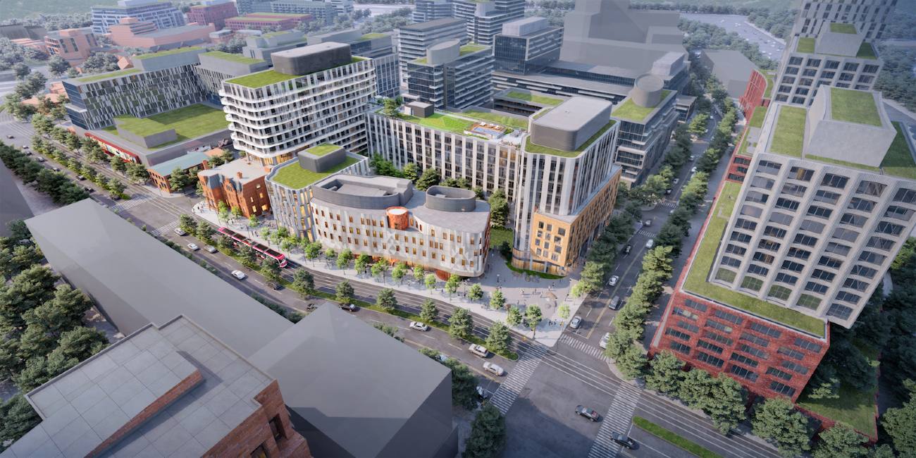 The Indigenous Hub is situated along Cherry Street between Front and Mill Streets in Toronto.