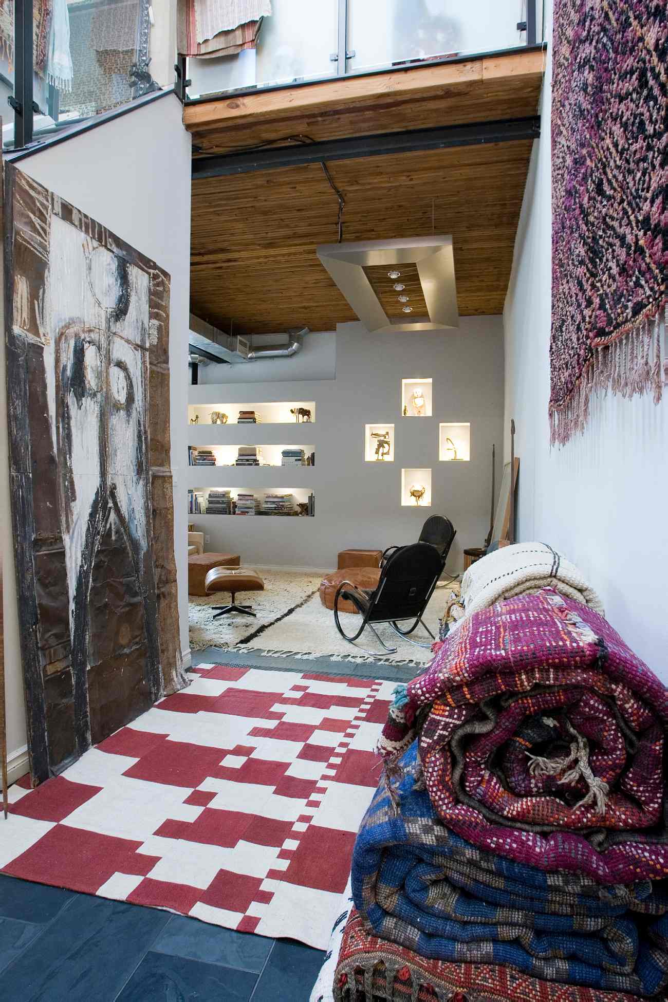 Alex Jowett’s home with Moroccan rugs