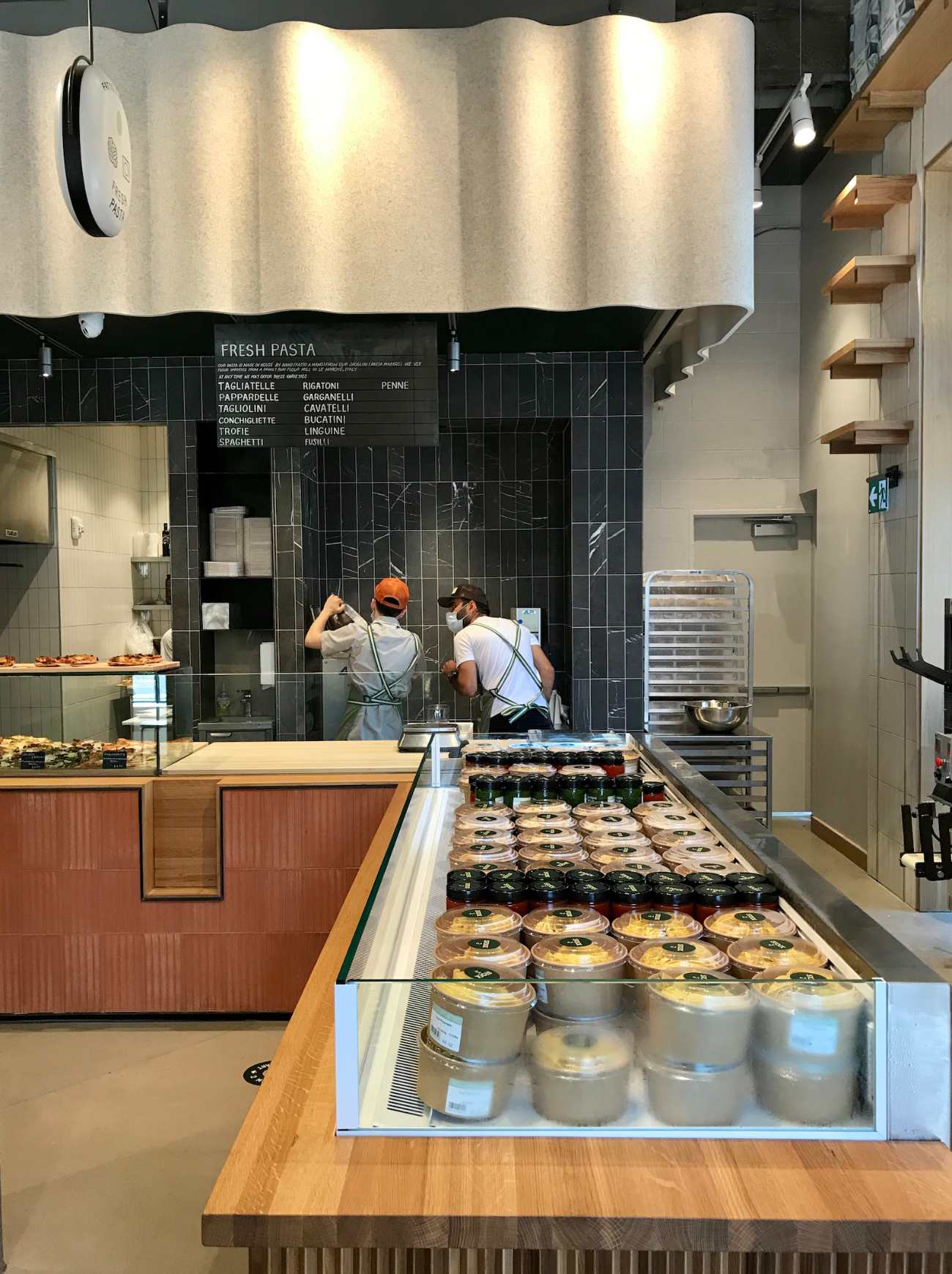 A selection of fresh pasta and other prepared food at Stock TC in Toronto