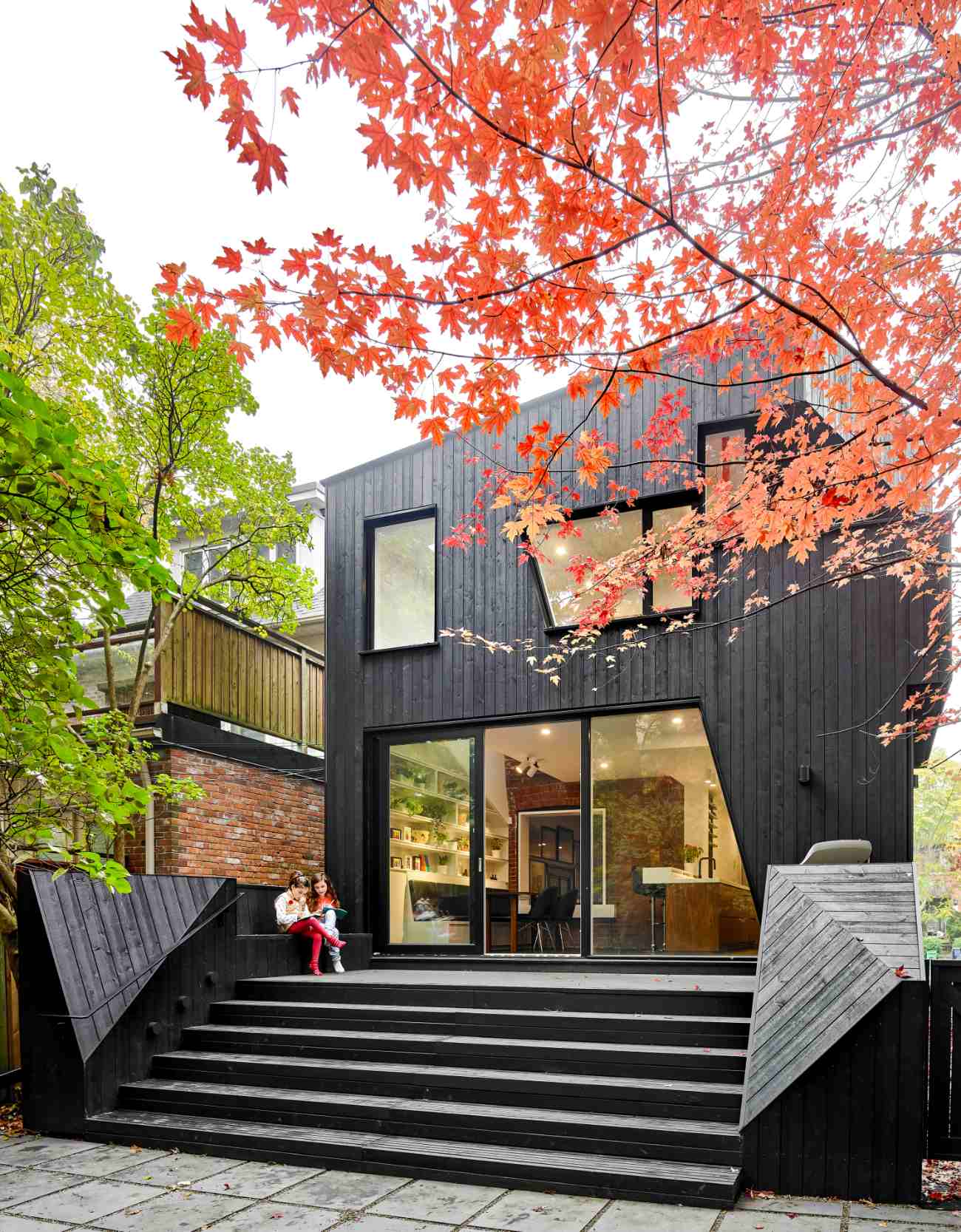 black wood clad extension