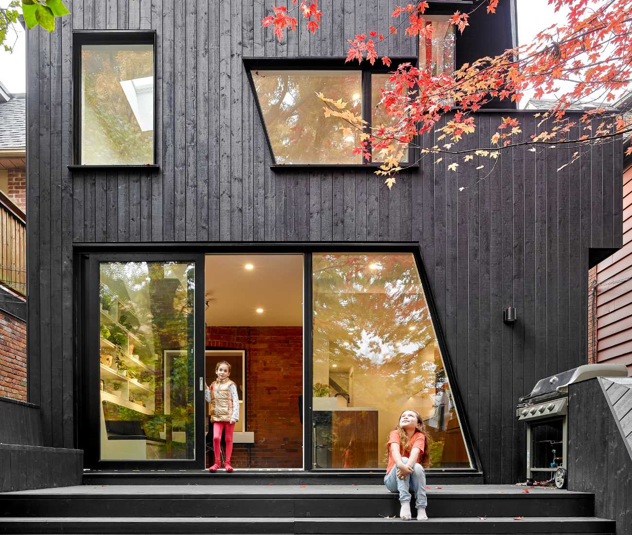 black wood siding extension