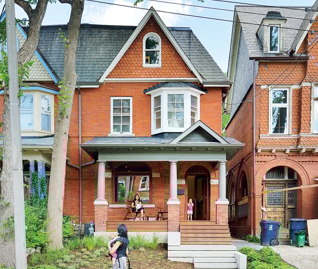 A renovated Toronto Annex home with a front porch 