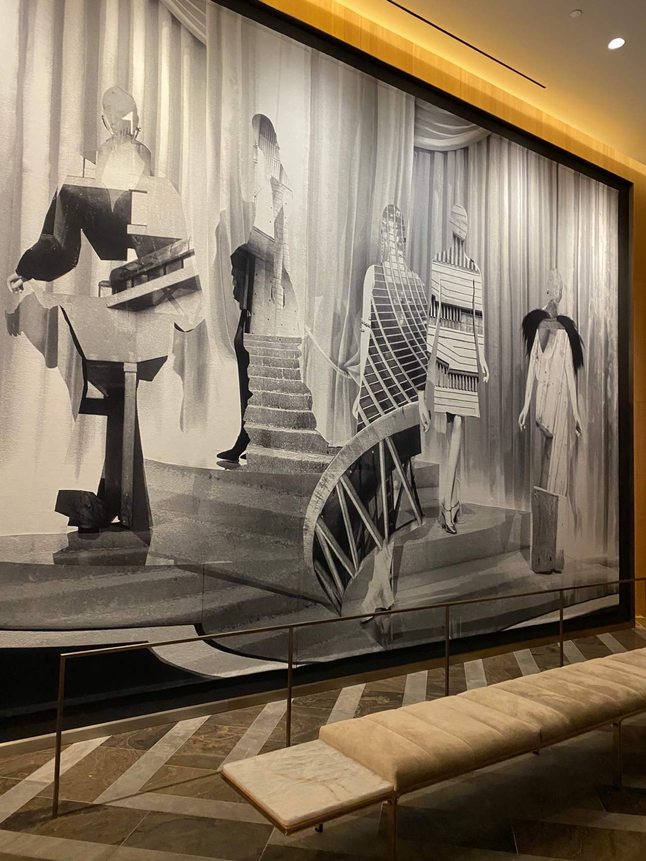 Art in a hotel lobby