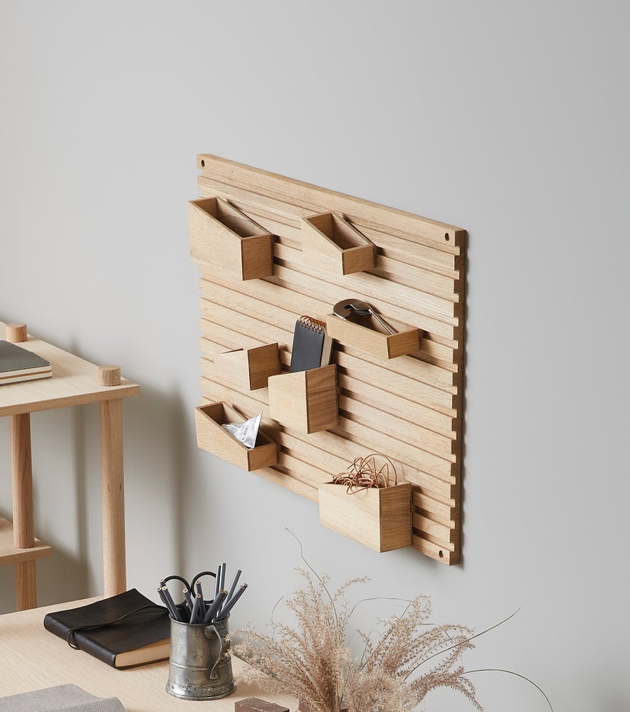 Oak organizer - storage ideas for small spaces