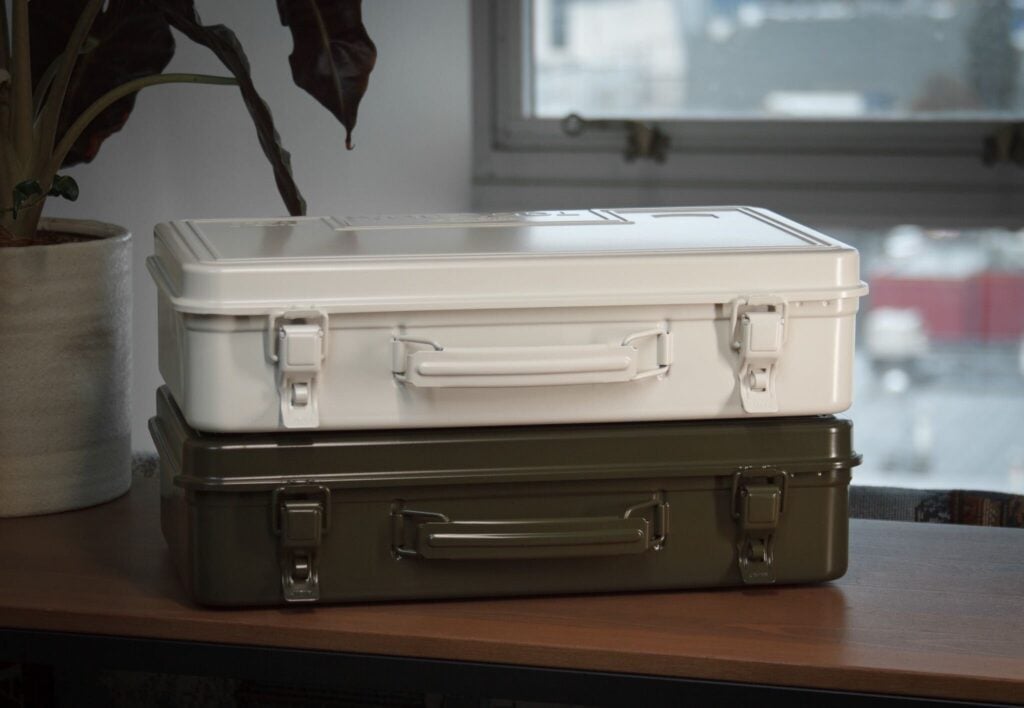 Father's Day Stylish Gifts: White and Green Metal Toolboxes from AAVVGG