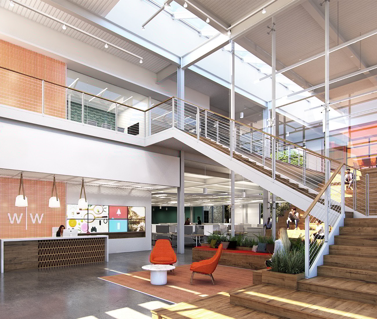 Velux Skylights Bring Light to an office lobby