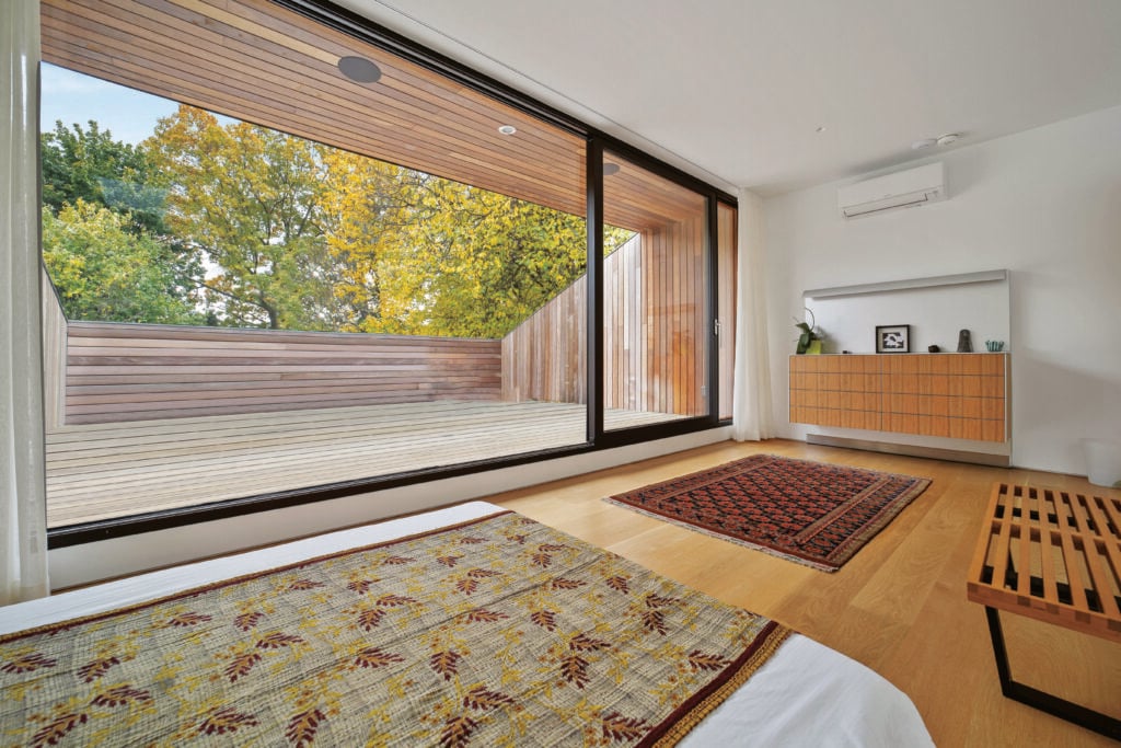 full-wall lift and slide door by Chateau Window & Door Systems.