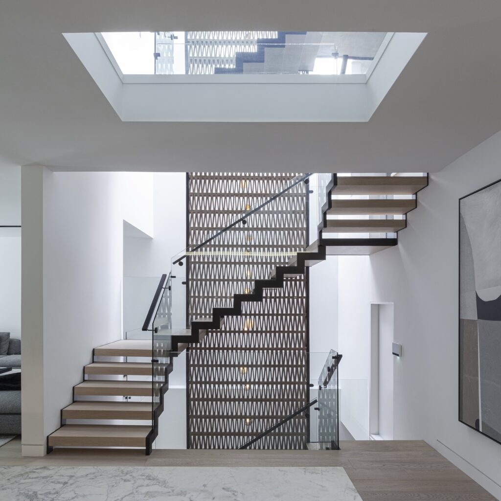 Interiors with floating stairs