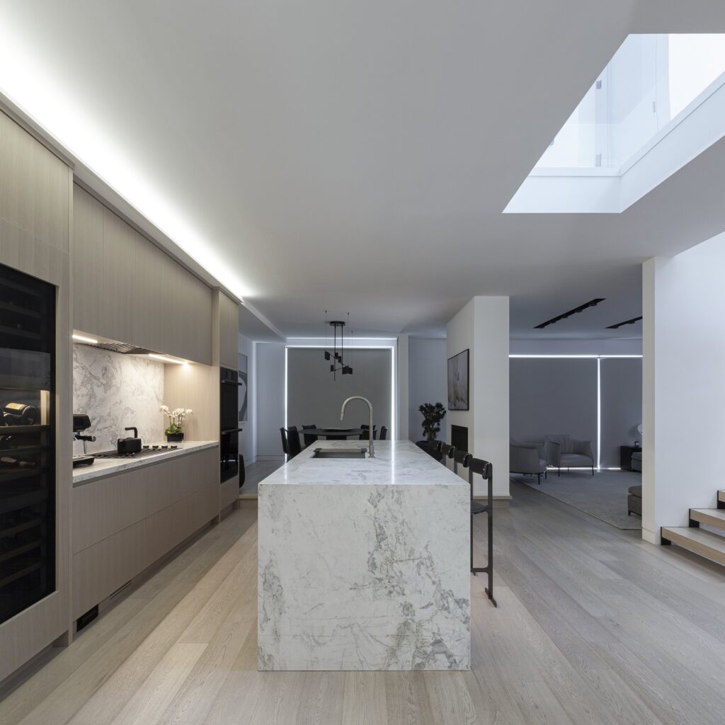Interior Kitchen of Stacked House by architect Reza Aliabadi (known as RZLBD)