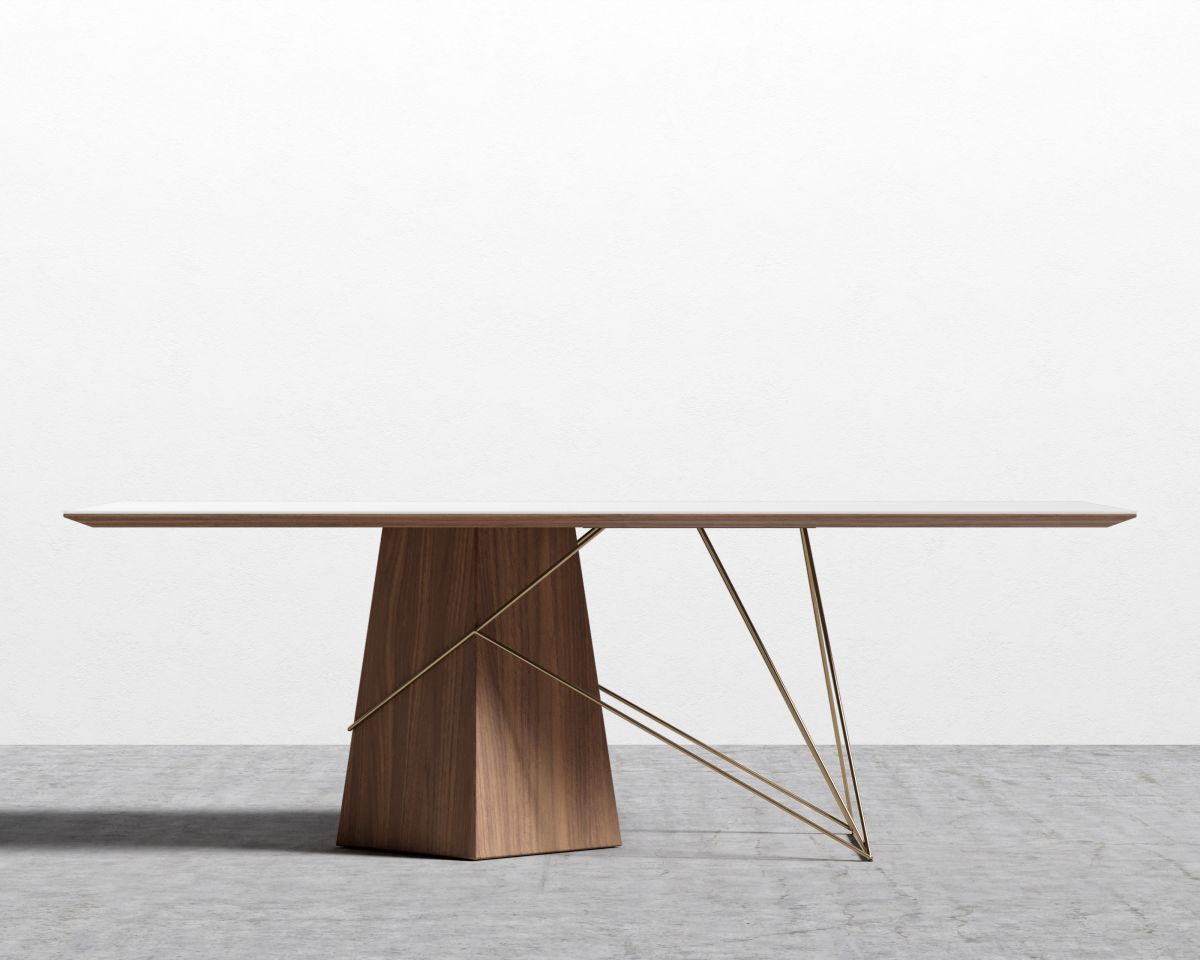 Winston dining table is a combination of mid-century modern and contemporary styles